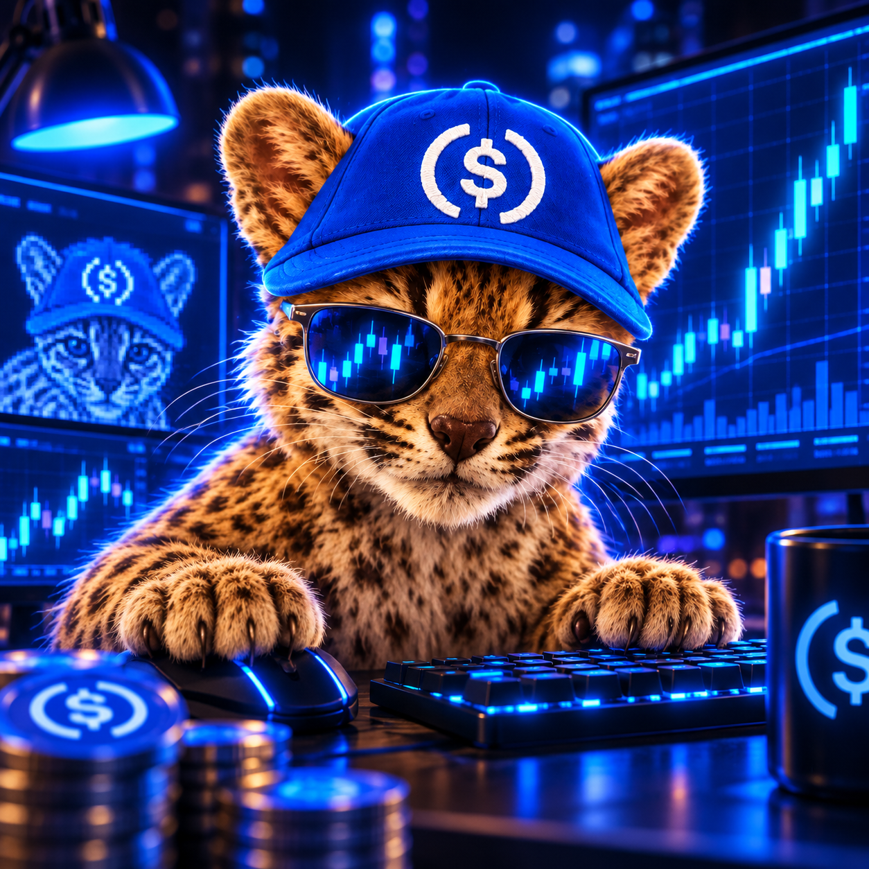 Tilcayo trading in blue sunglasses